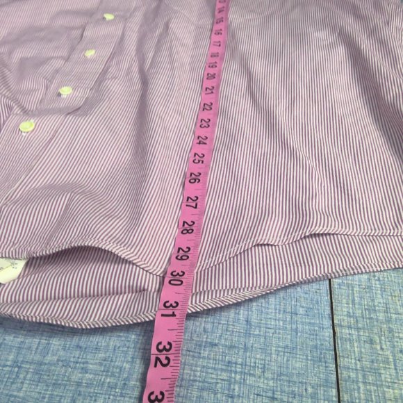 Burberry's of London Button Down Shirt Maroon Striped Men's XL - Picture 7 of 8